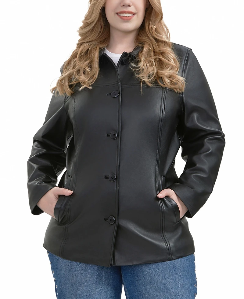 Bgsd Plus Evie Leather Car Coat