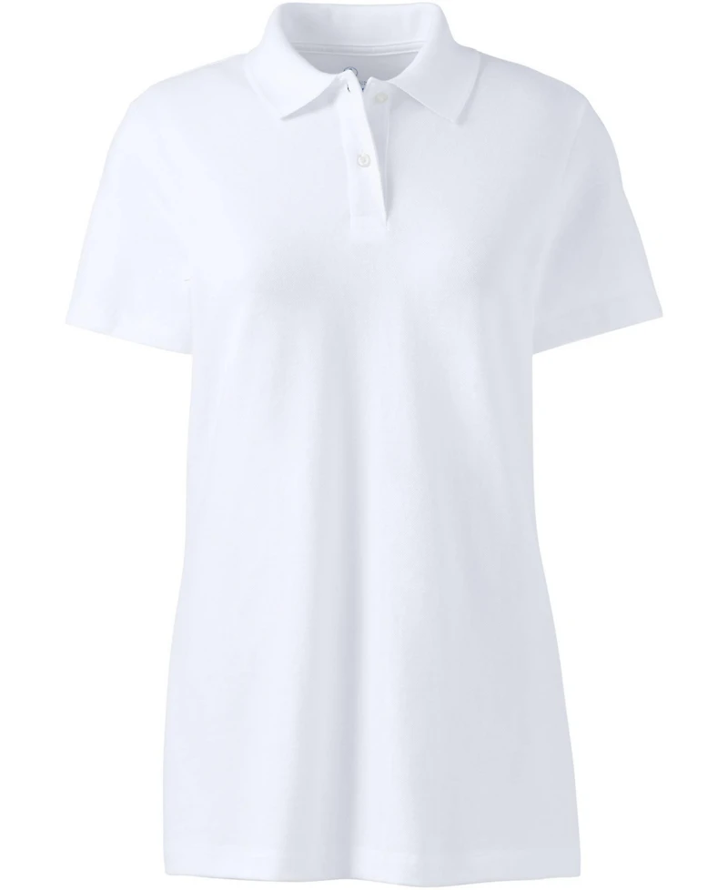 Lands' End Women's Plus Short Sleeve Basic Mesh Polo Shirt