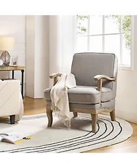 Rinaldo Wooden Upholstered Armchair with Legs