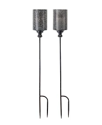 Slickblue Punched Metal Candle Holder Garden Stake (Set of 4)