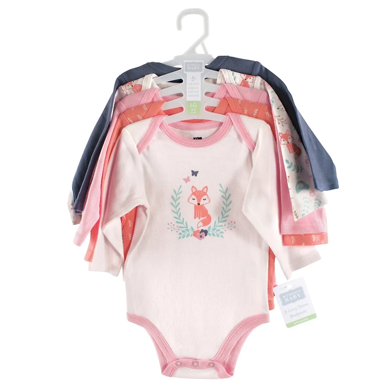 Hudson Baby Baby Girls Hudson Cotton Long-Sleeve Bodysuits