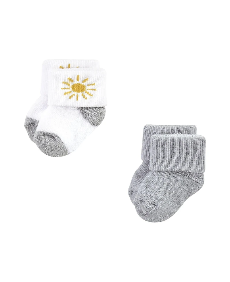Hudson Baby Baby Boys Hudson Unisex Grow With Me Socks 12pk, Sunshine, 0-24 Months