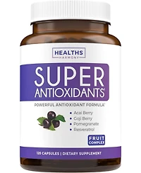 Super Antioxidants Supplement | Powerful Super Food Antioxidant Daily Blend | Acai Berry, Goji, Pomegranate & Trans Resveratrol | Herbal and Fruit For