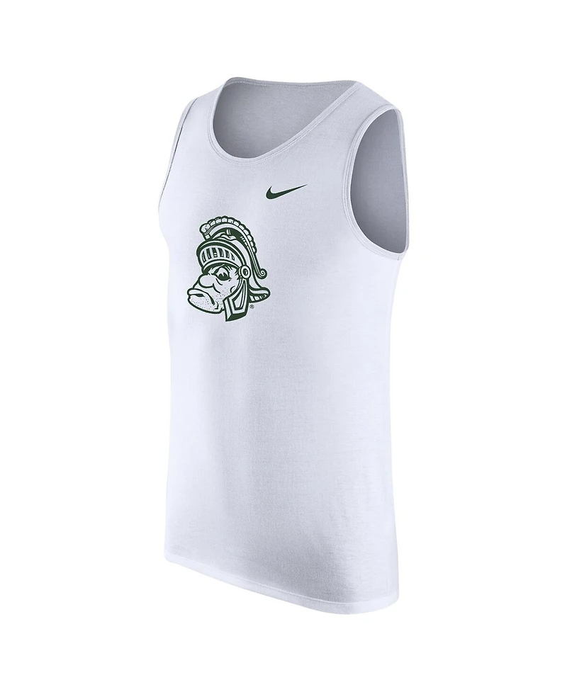Nike Men's White Michigan State Spartans Vintage-like Logo Performance Tank Top