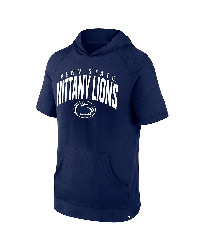 Fanatics Men's Navy Penn State Nittany Lions Double Arch Raglan Short Sleeve Hoodie T-Shirt