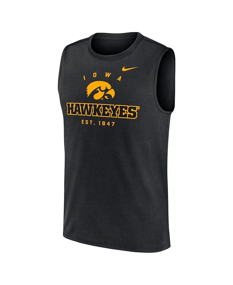 Nike Men's Black Iowa Hawkeyes Primetime Legend Lock Up Performance Muscle Tank Top