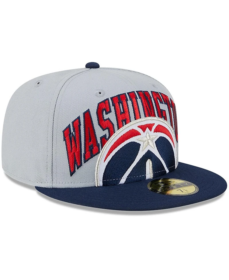 New Era Men's Gray/Navy Washington Wizards Tip-Off Two-Tone 59FIFTY Fitted Hat