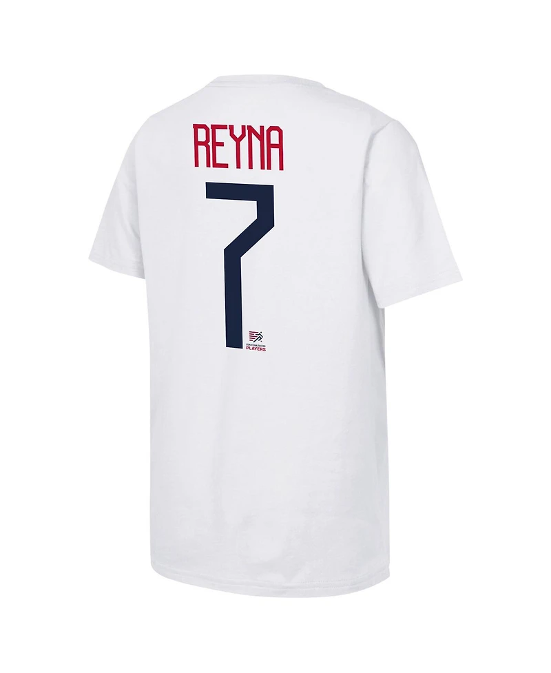 Outerstuff Big Boys and Girls Giovanni Reyna White Usmnt Name Number T-Shirt