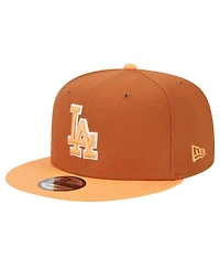 New Era Men's Brown Los Angeles Dodgers Spring Color Two-Tone 9FIFTY Snapback Hat