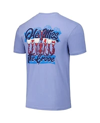 Image One Men's and Women's Light Blue Ole Miss Rebels Hyper Local Chandelier Script T-Shirt