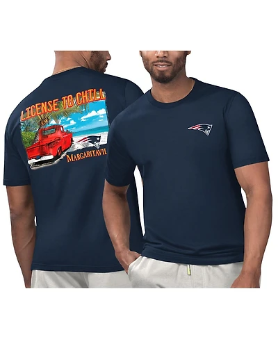 Margaritaville Men's Navy New England Patriots Licensed to Chill T-Shirt