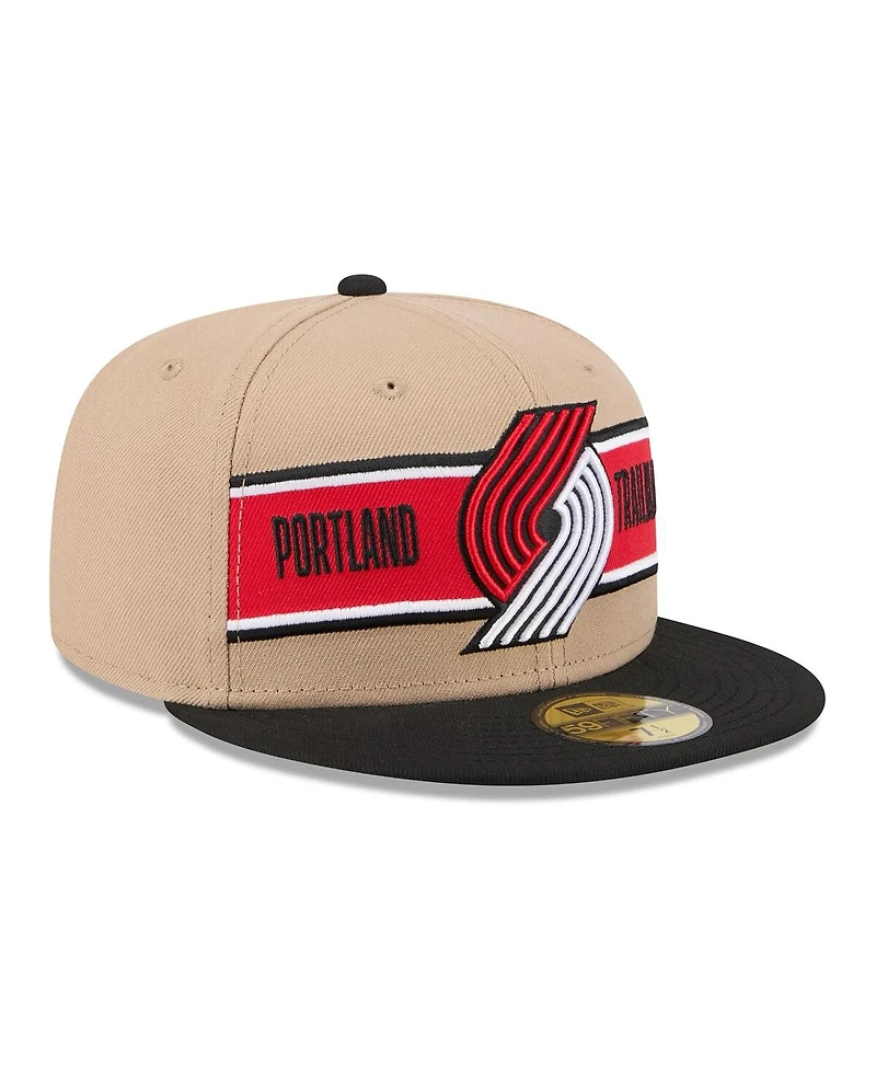 New Era Men's Tan/Black Portland Trail Blazers 2024 Nba Draft 59FIFTY Fitted Hat