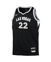 Nike Big Boys and Girls A'ja Wilson Black Las Vegas Aces Explorer Edition Player Jersey