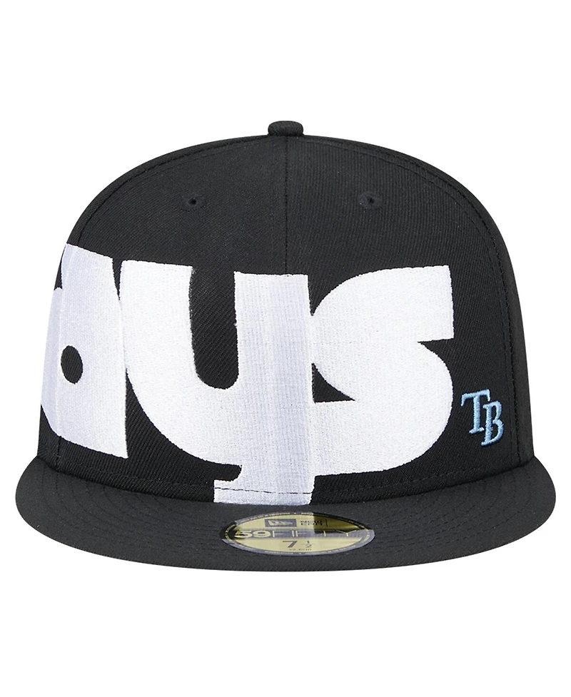 New Era Men's Black Tampa Bay Rays Checkered Undervisor 59FIFTY Fitted Hat