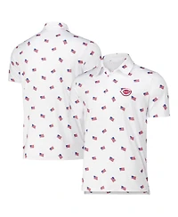 Antigua Men's White Cincinnati Reds Americana Polo