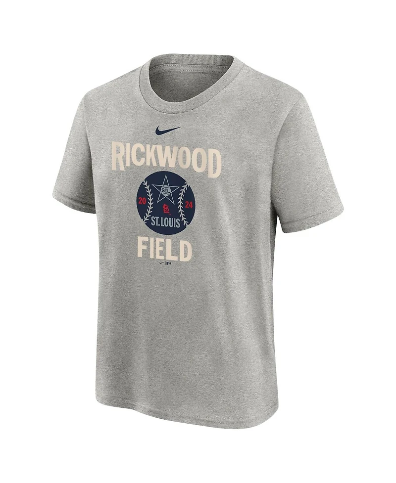 Nike Big Boys and Girls Heather Charcoal St. Louis Cardinals 2024 Rickwood Classic T-Shirt
