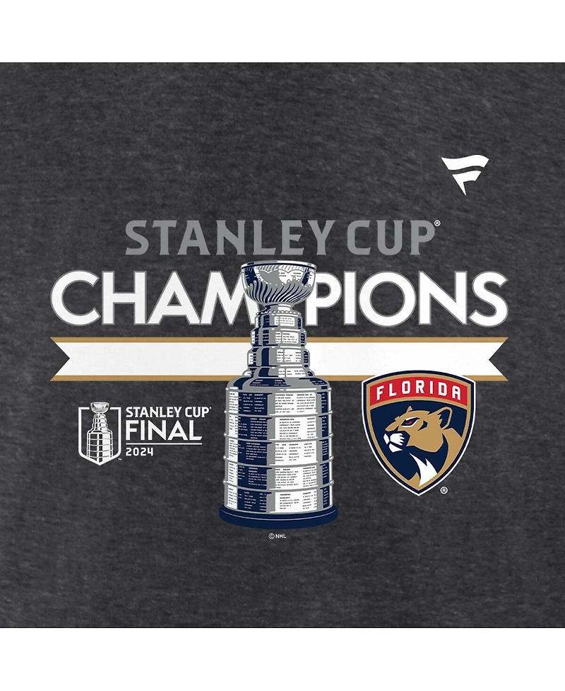 Fanatics Men's Heather Charcoal Florida Panthers 2024 Stanley Cup Champions Locker Room T-Shirt