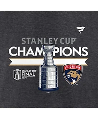 Fanatics Men's Heather Charcoal Florida Panthers 2024 Stanley Cup Champions Locker Room T-Shirt