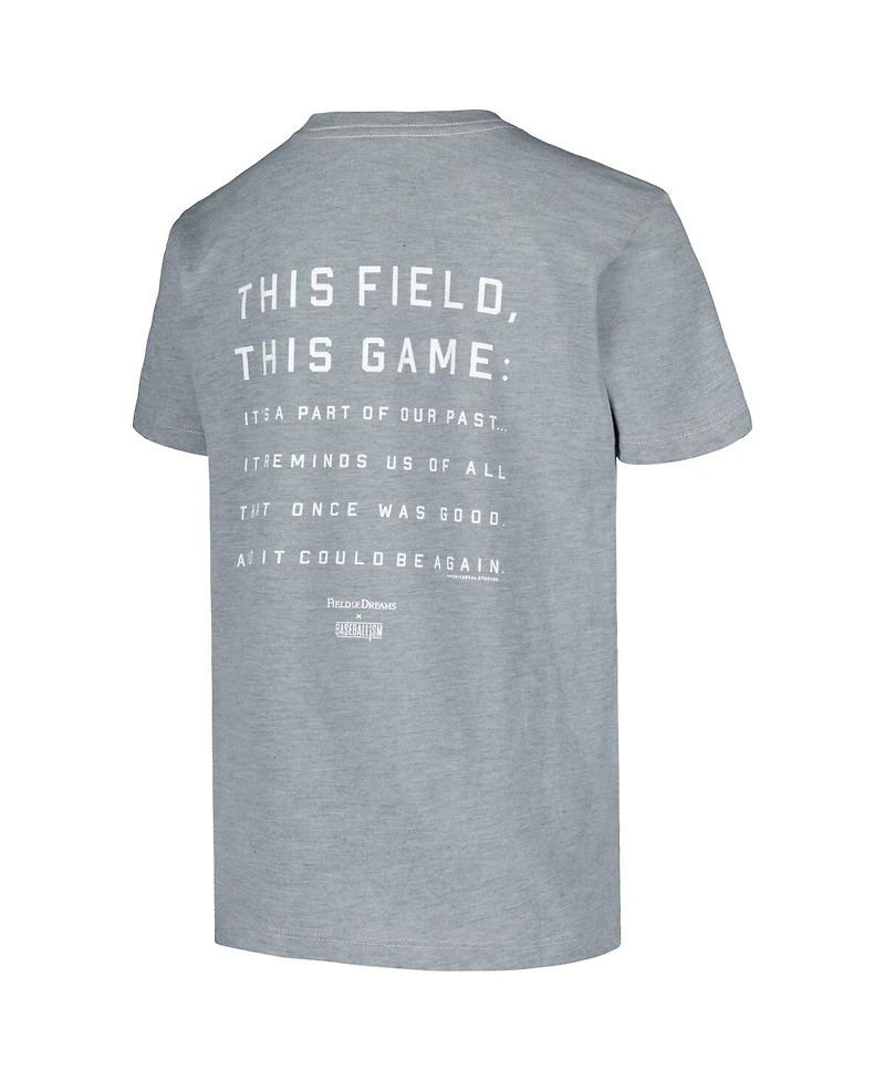 Baseballism Big Boys and Girls Heather Gray Field of Dreams This Field T-Shirt