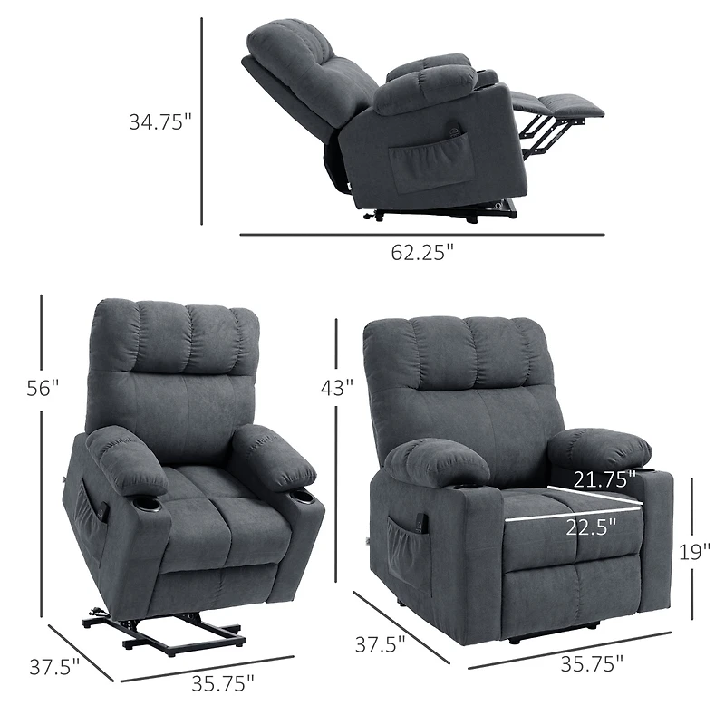 Homcom Lift Chair Recliners for Elderly with Footrest