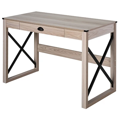Homcom Wood Writing Gaming Desk Home Studio Series Classic Desk for Living Room