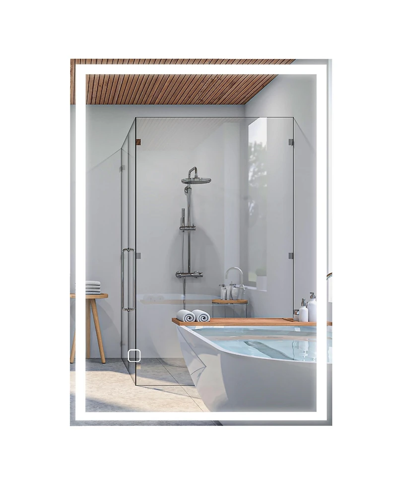 Homcom Dimmable Bathroom Mirror with Led Lights, 3 Colors & Memory Function