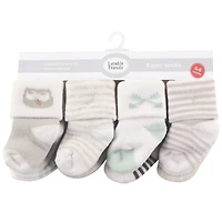 Luvable Friends Baby Boys Unisex Grow with Me Cotton Terry Socks