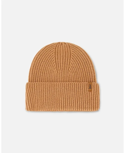 Deux par Kids Unisex Mid-Season Knit Hat Brown Pink - Toddler|Child