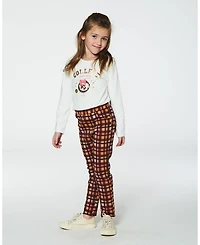 Deux par Deux Little Girls Organic Cotton T-Shirt With Print Off White - Toddler|Child
