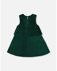 Deux par Toddler Girls Sleeveless Dress With Eyelet Collar Forest Green - Toddler|Child