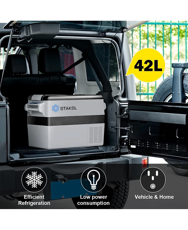 Costway 44 Quarts Portable Electric Car Cooler Refrigerator/Freezer