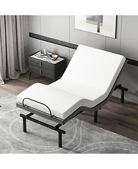 Homcom Adjustable Frame Twin Zero Gravity Powered Bed Base w/ Remote, Incline, Grey