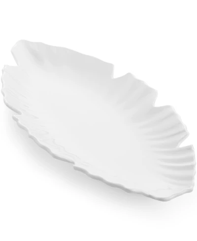 Q Squared Zen Melamine Small White Leaf Platter