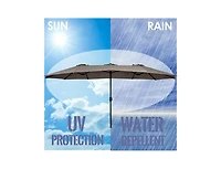 Outdoor Double-Sided Patio Umbrella with Crank – Sunshade for Garden and Patio