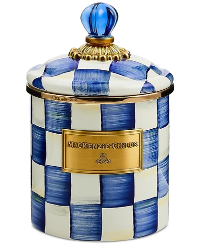 Mackenzie-Childs Royal Check Enameled Steel Small Canister