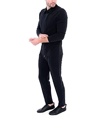 Dai Moda Men's Long Sleeve Zip Neck Knit Top