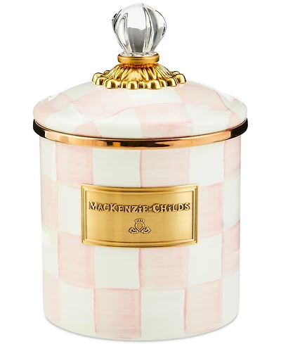 Mackenzie-Childs Rosy Check Enameled Steel Small Canister
