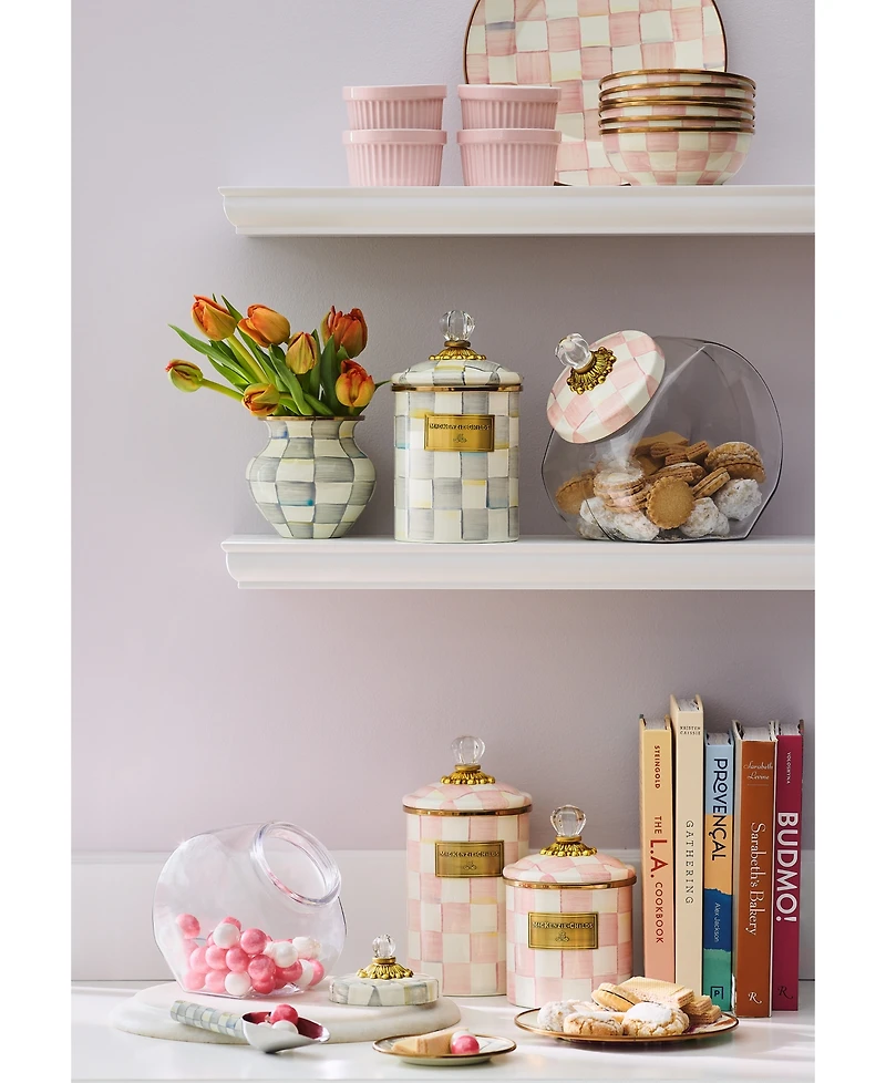 Mackenzie-Childs Cookie Jar with Rosy Check Lid