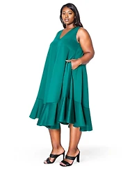 L I V D Plus Size Simone Sleeveless Pocket Flare Dress