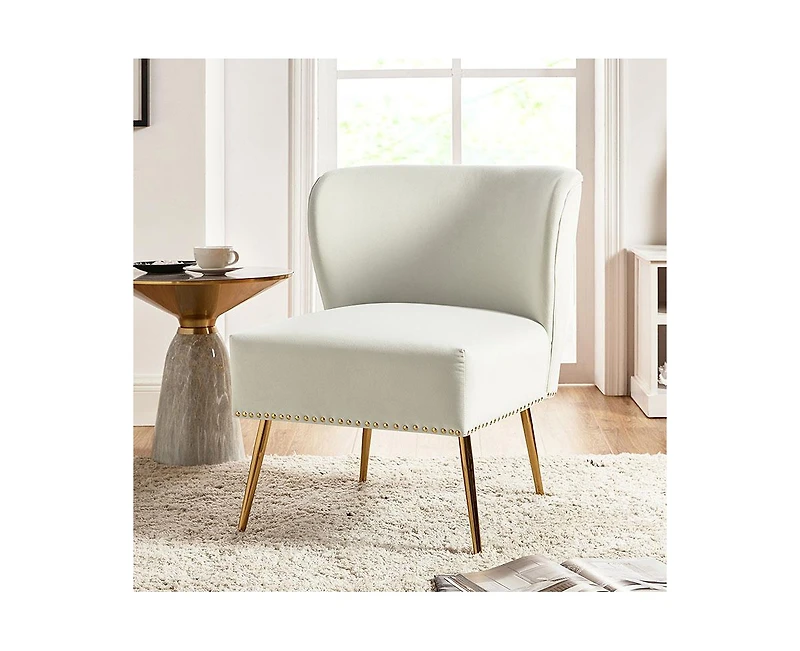 Hulala Home Contemporary Pastene Accent Chair with Nailhead Trim