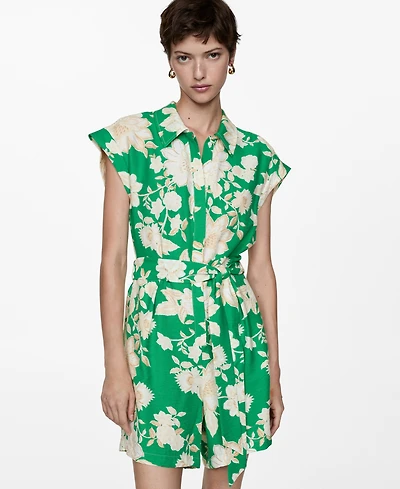 Mango Women's Tropical Print Playsuit