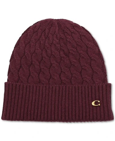 Coach Signature C Cable Knit Beanie