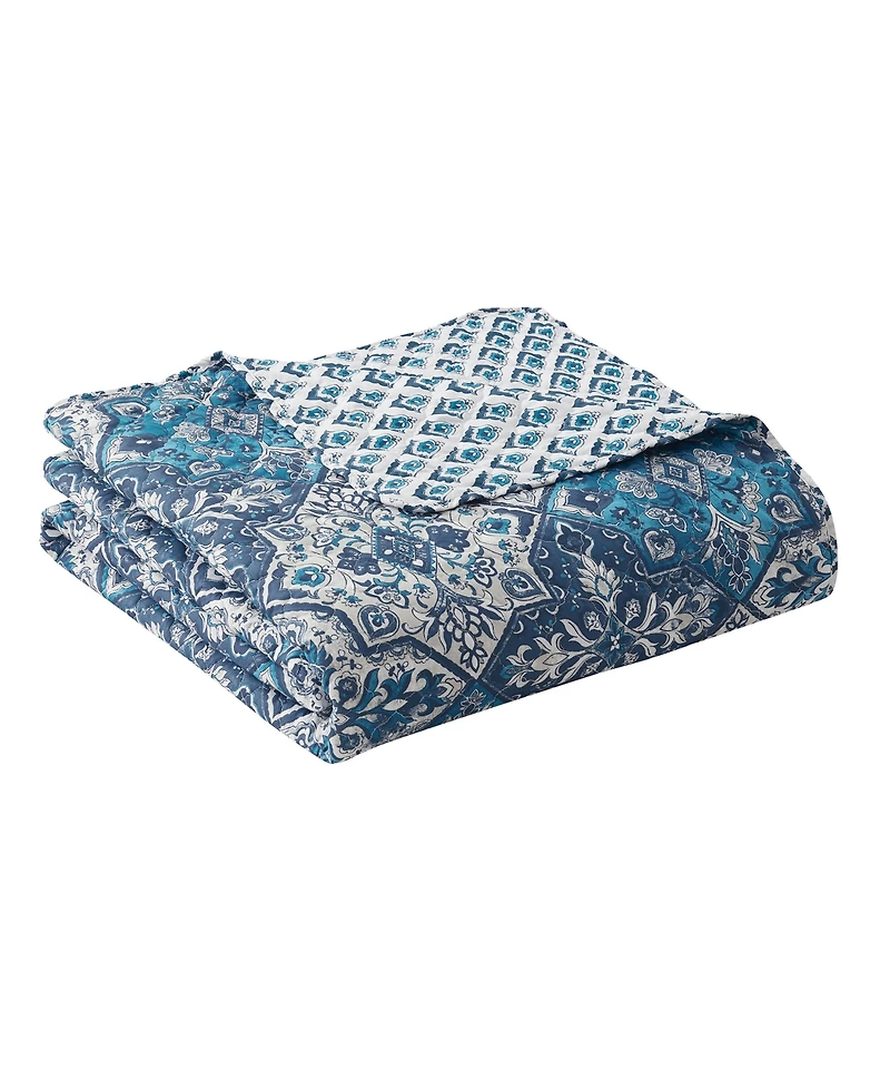 Indigo Ink White Denim Medallion Reversible 2-Pc. Quilt Set, Twin