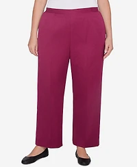 Alfred Dunner Plus Size Wine Country Classic Faux Suede Slant Pocket Medium Length Pant