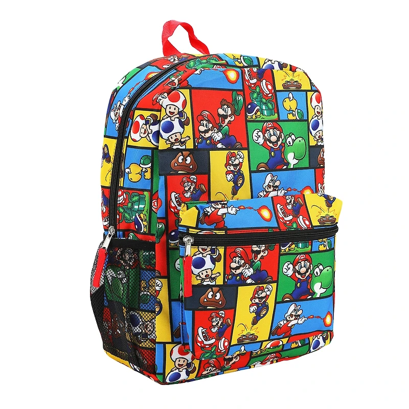 Super Mario Brothers All-Over Print 18” Backpack