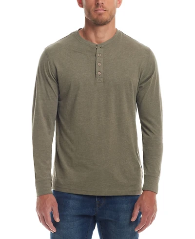 Weatherproof Vintage Men's Long Sleeve Brushed Jersey Henley T-shirt