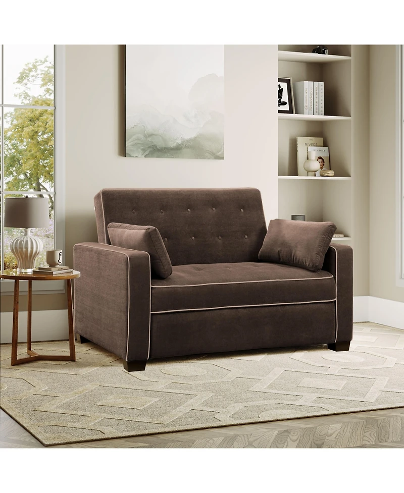 Serta 66.5" W Polyester Augustus Full Convertible Sofa