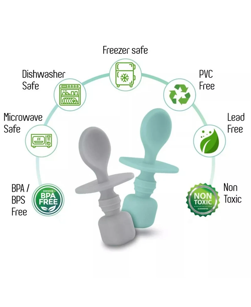 Sperric Toddler Spoons First Stage - Silicone Spoon For Self Feeding Set Gum Friendly Bpa Free
