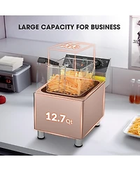 WeChef Electric Deep Fryer Countertop Deep Fryer with Basket 12L Stainless Steel Fryer for Restaurant and Home Use Easy to Clean Fast Heat Up Oil Frye