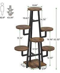 Tribesigns 7 Tier Plant Stand Indoor, Tall Plant Shelf for Multiple Plants, Wooden Corner Plant Pots Holder Rack Flower Stand Shelf Planter Organizer